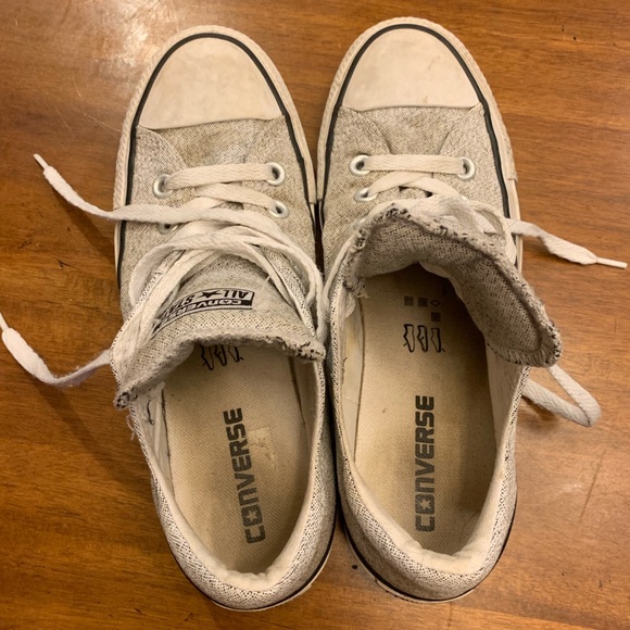 Gray and White Converse All-Stars - Picture 7 of 8